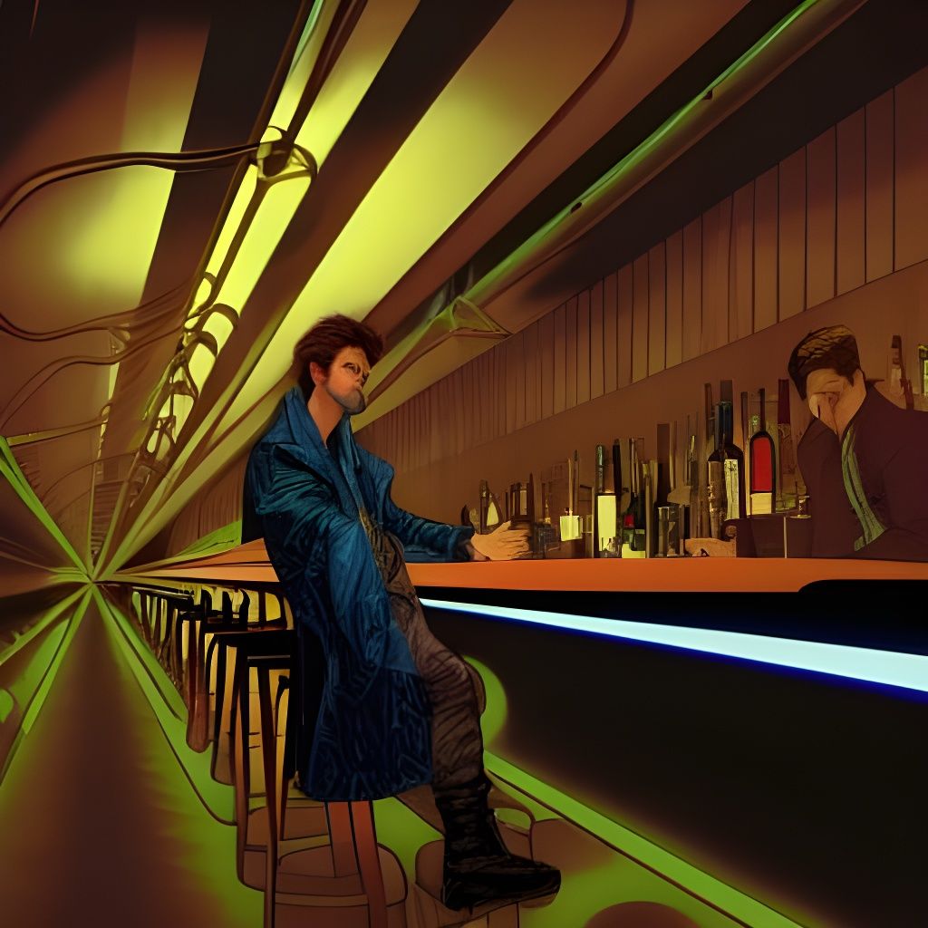 Karl Urban in Sci-Fi Bar, Moebius Style