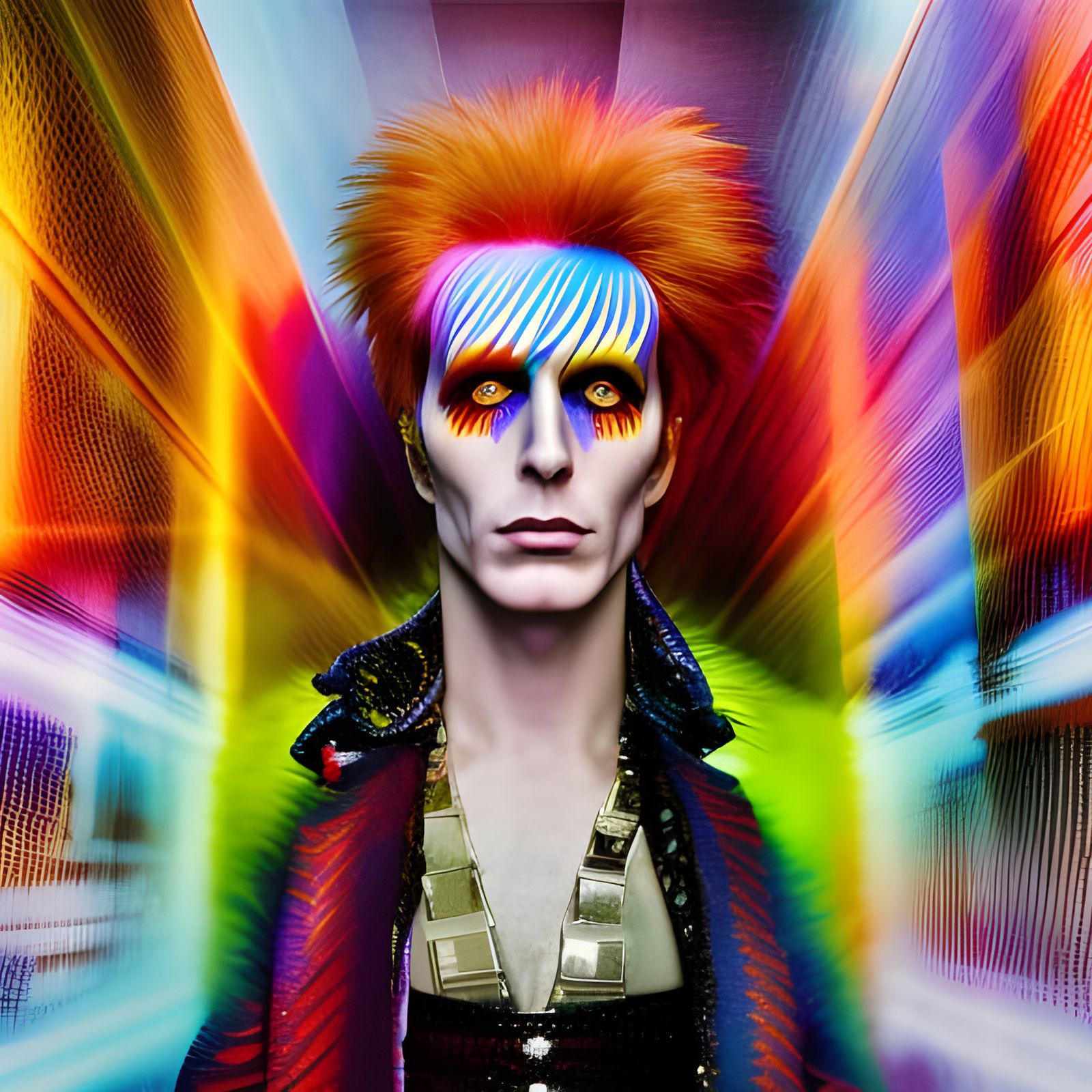 Hyper-Detailed Photograph of Ziggy Stardust