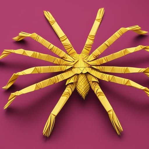 Foil Paper Origami Spider Sculpture