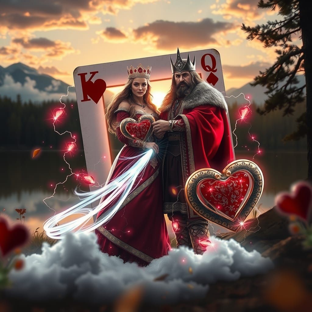 Viking King and Queen of Hearts Fantasy Art