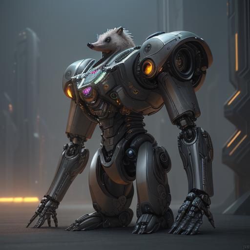Futuristic Sci-Fi Mechanical Hedgehog in 8K