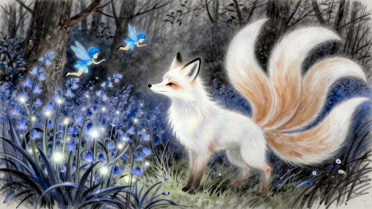 Kitsune and Fairies in Enchanted Forest