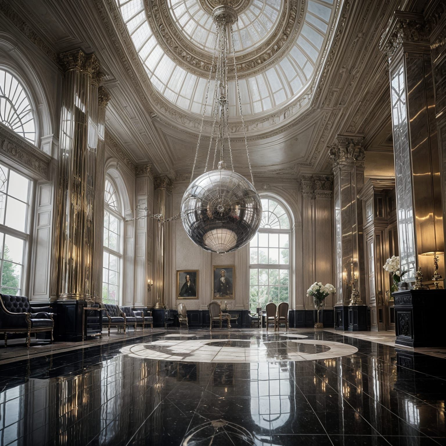 Timeless Pendulum in Elegant White House Lobby