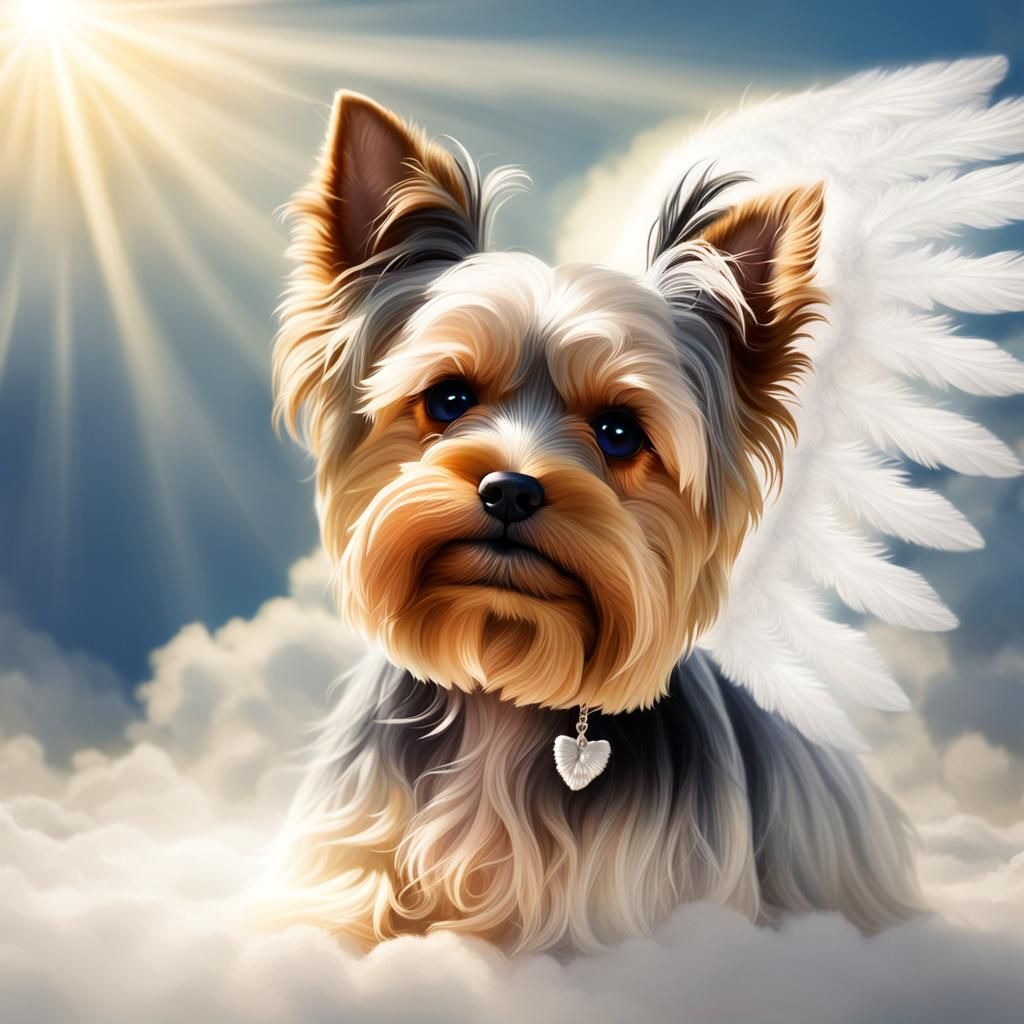 Yorkie Angel in Divine Sunshine