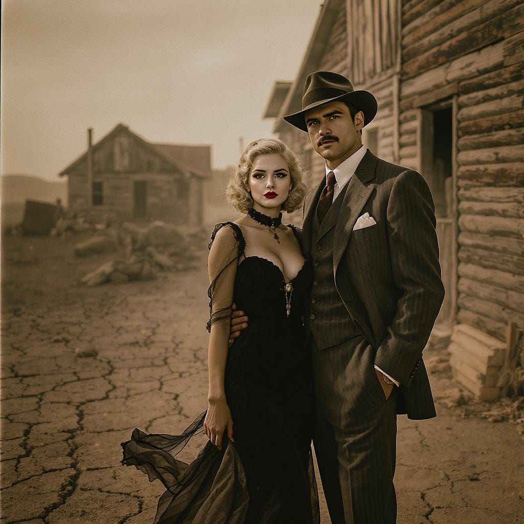 Bonnie and Clyde in Gritty Cinematic Portrait