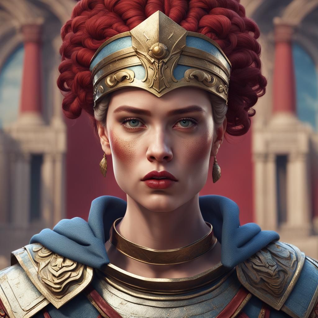 British Woman as Roman Warrior, 3D Rendering