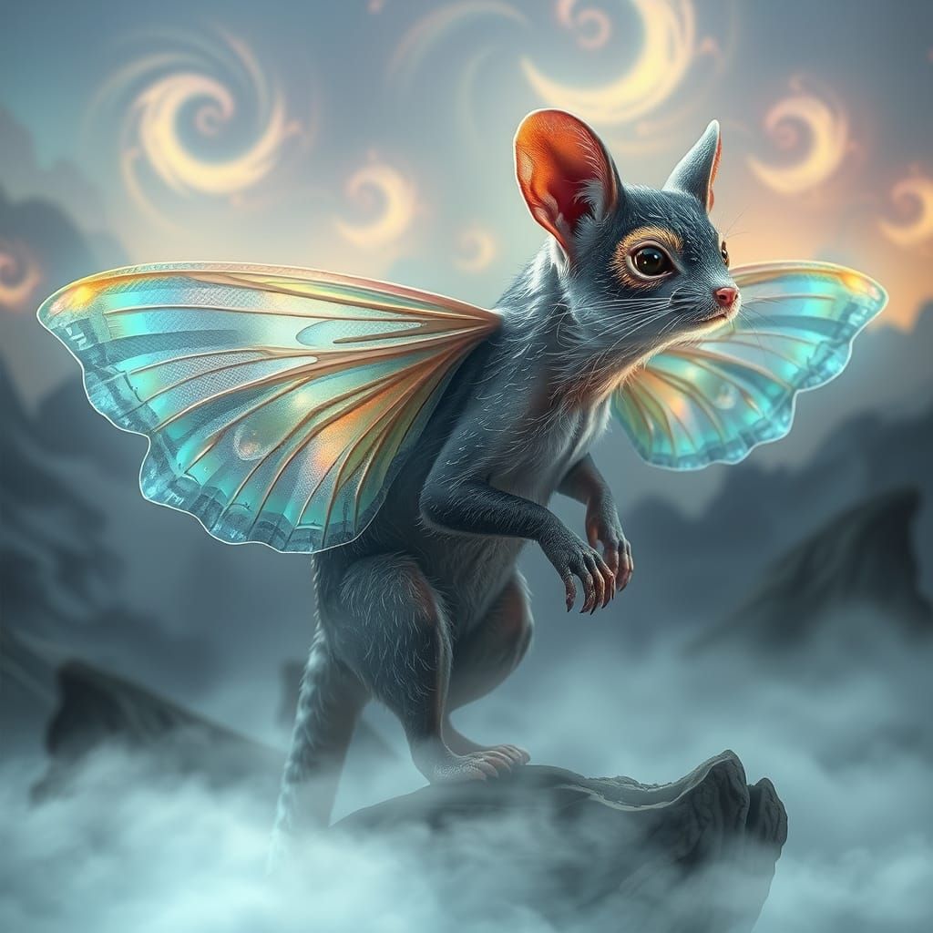 Mongoose Comet Moth Hybrid in Dreamy Landscape