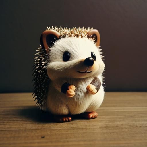 Marshmallow Hedgehog with Big Ears on Table