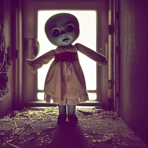 Creepy Doll in Abandoned Building
