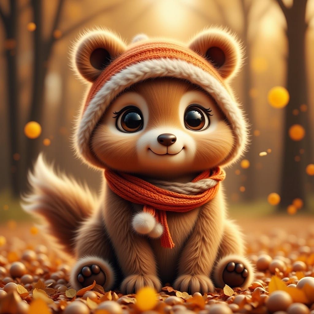 Super-Cute Autumn Animal Portrait