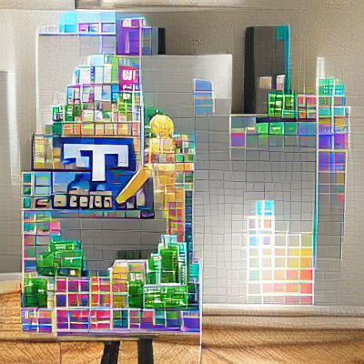 3D Pixel Art Tetris Blocks