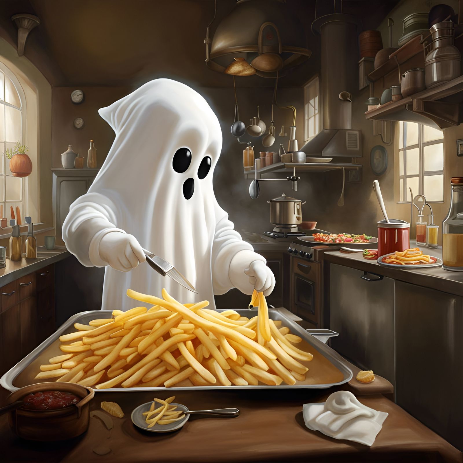 Sheet ghost chef snack time!