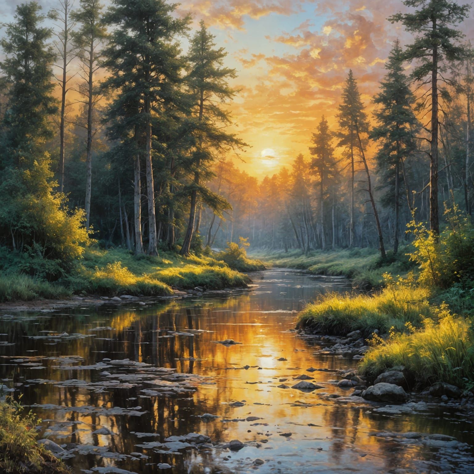 Iconic Masterpiece: Grand Landscape with Dramatic Lighting