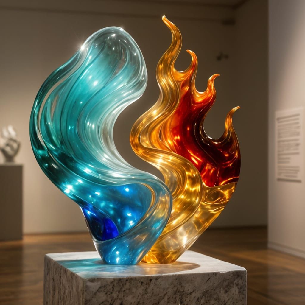 Sea Glass Sculpture: Fusion of Fire and Water