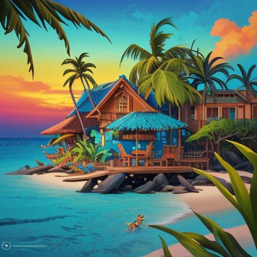 Fantastical Frog in Tropical Paradise