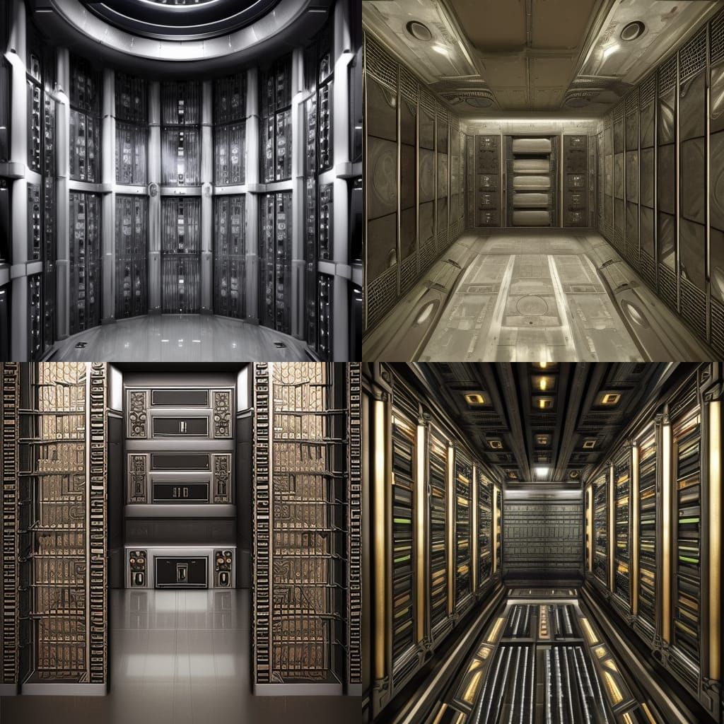 Futuristic Sci-Fi Bank Vault Interior