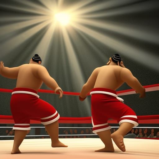 Buddha vs Jesus Sumo Match with Santa