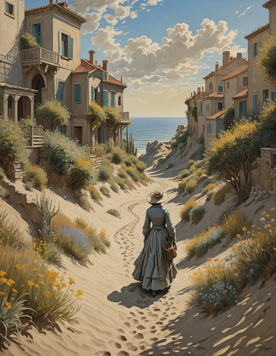 Ustinya in Surrealist 18th Century Acrylic Art Style