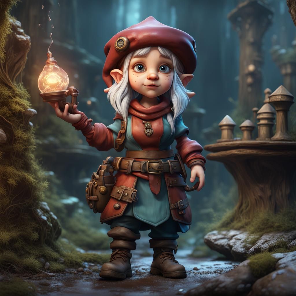 Gnome Artificer in Detailed Fantasy Style
