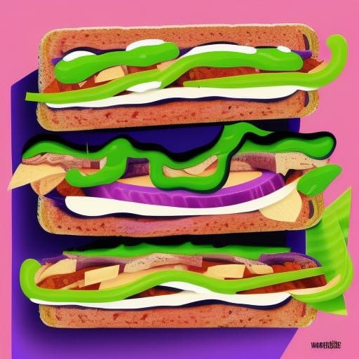 Whacky Cartoon Sandwich: New School Tattoo Art