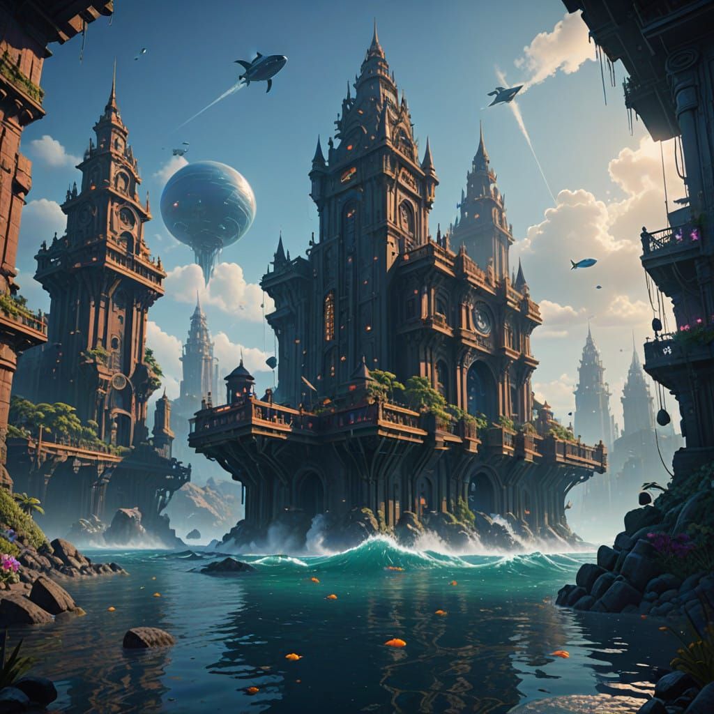 Majestic Underwater City of Atlantis