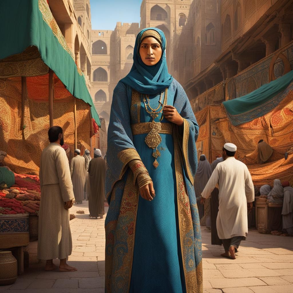 Rabaa al-Adawiya in Bustling Abbasid Marketplace