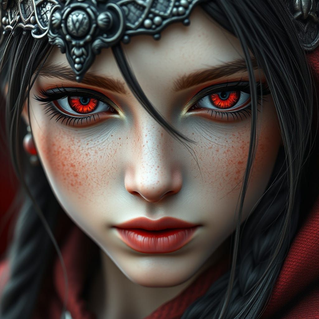 Ethereal Red Fantasy Princess