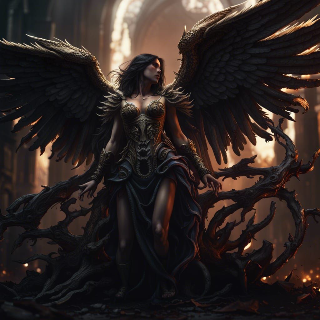 Fallen Angel Rising: Dark Fantasy Concept Art