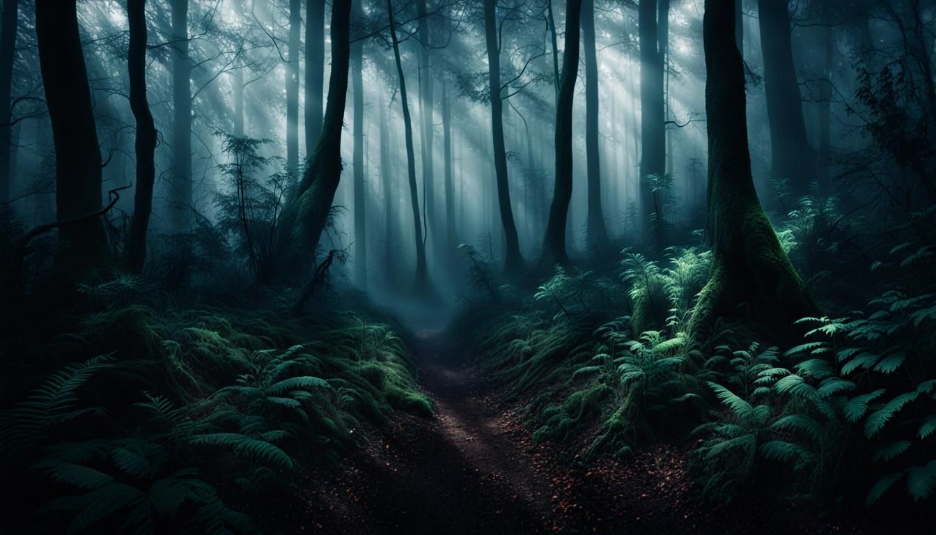 Ominous Trail Through Haunted Forest