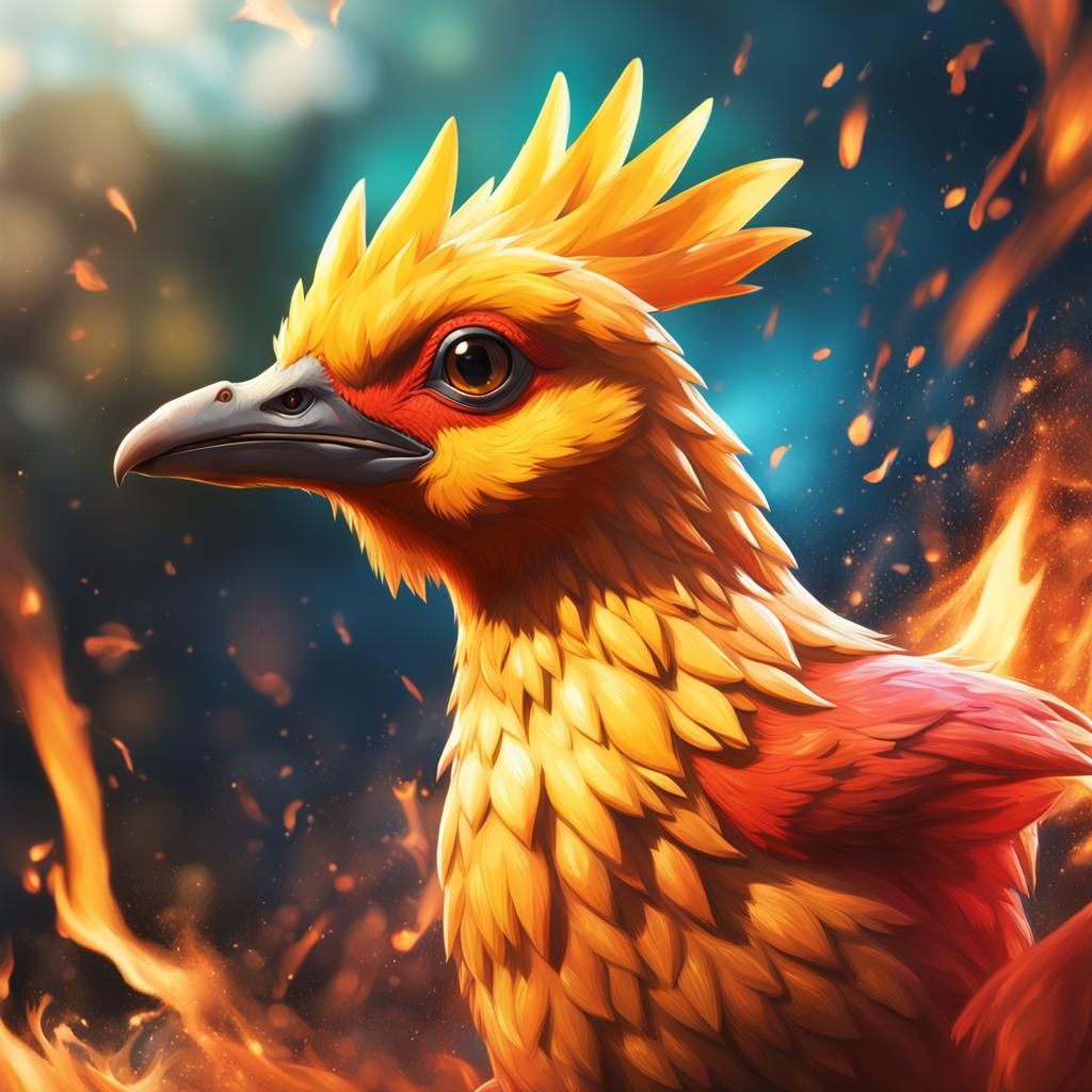 Hyperrealistic Combusken Splash Art Portrait