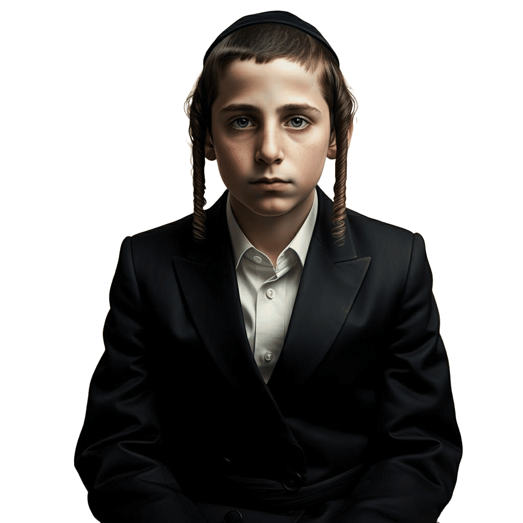 Ultra-Orthodox Boy Portrait in Cinematic Style