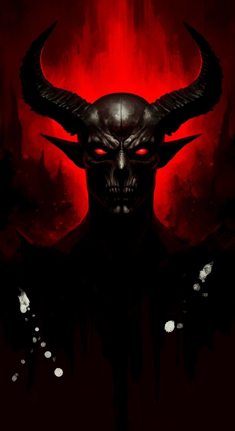Menacing Demon in Gothic Horror Style