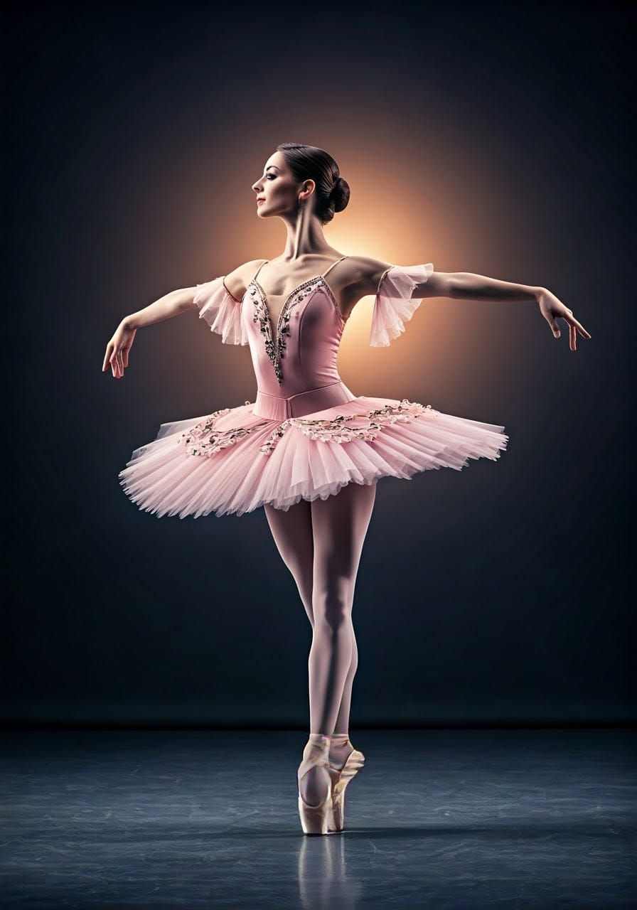 Ballerina in Double Exposure: Hyperreal Photorealistic Art
