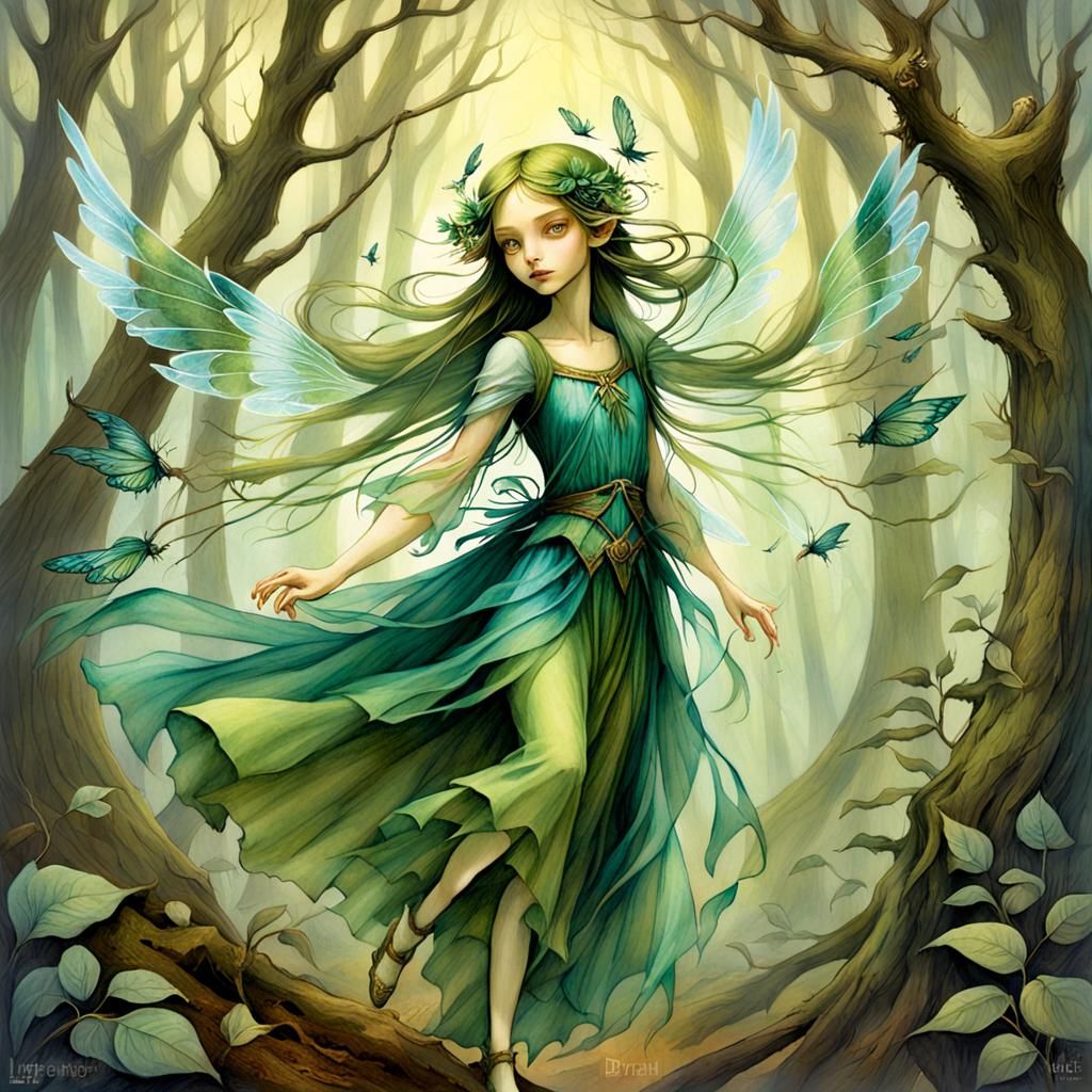 Mystical Fairy Emerges in Vibrant Forest Realm