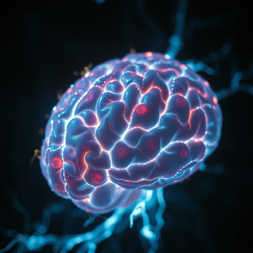 Glowing Brainscape in Cinematic Style