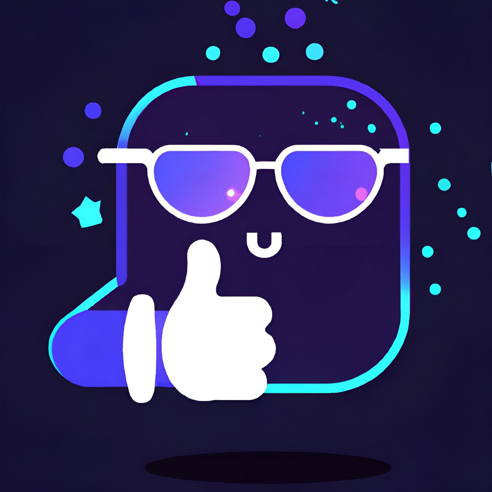 Cool Guy Giving Thumbs Up in Emoji Style