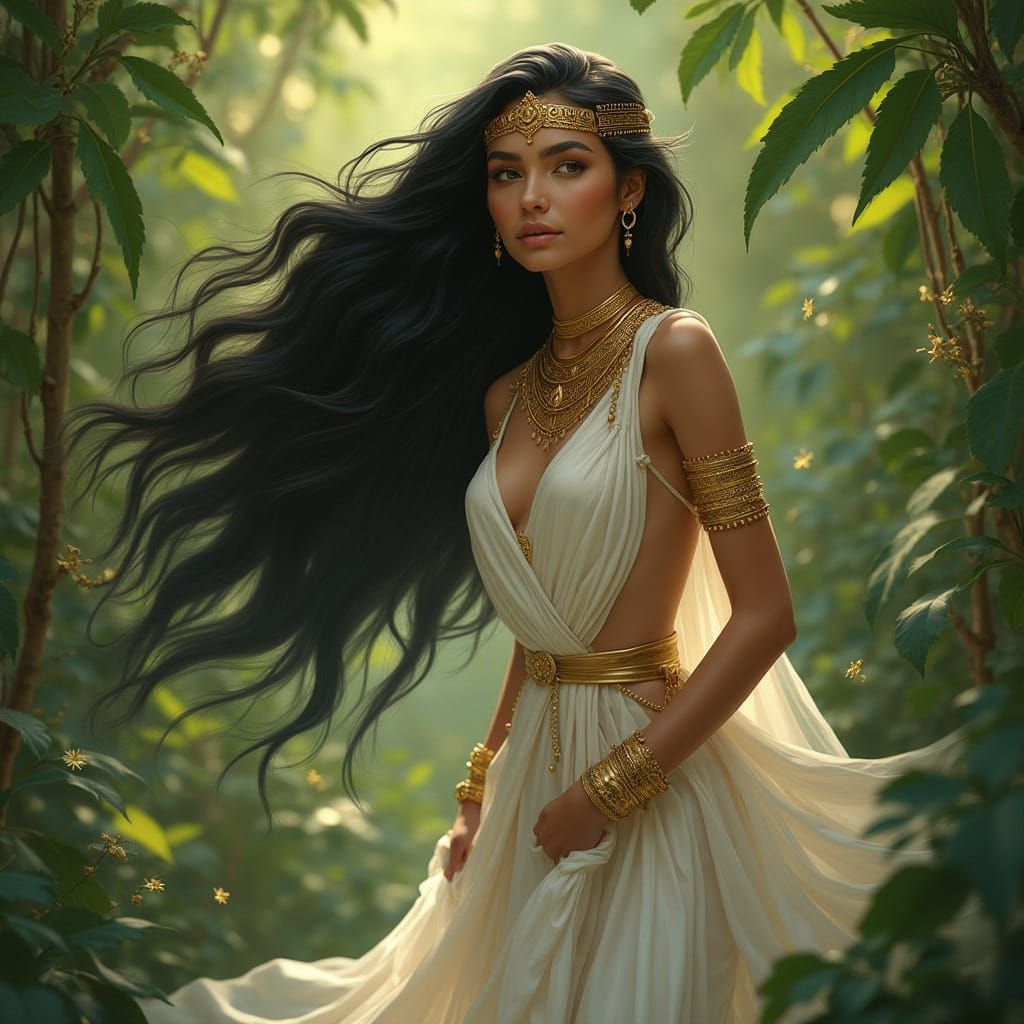 Egyptian Priestess Healing: Ethereal Digital Art