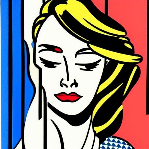 Girl in Mirror in Pop Art Style