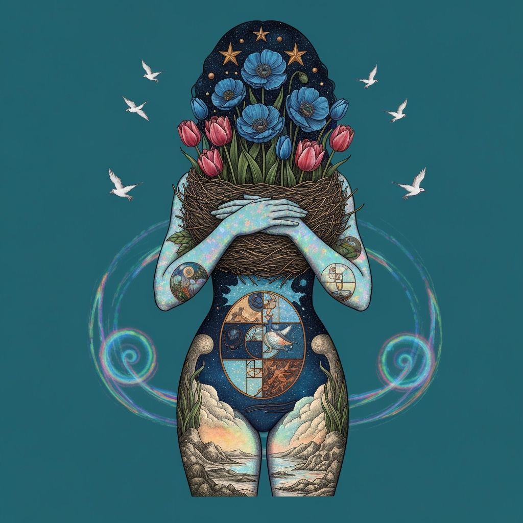 Dreamlike Mindscape with Ernst Haeckel Illustrations