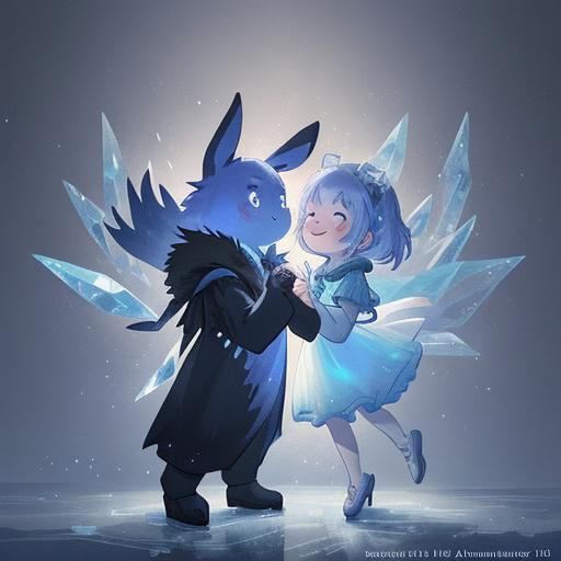 Rabbits Ice Dancing in Candlelight: Fantasy Concept Art