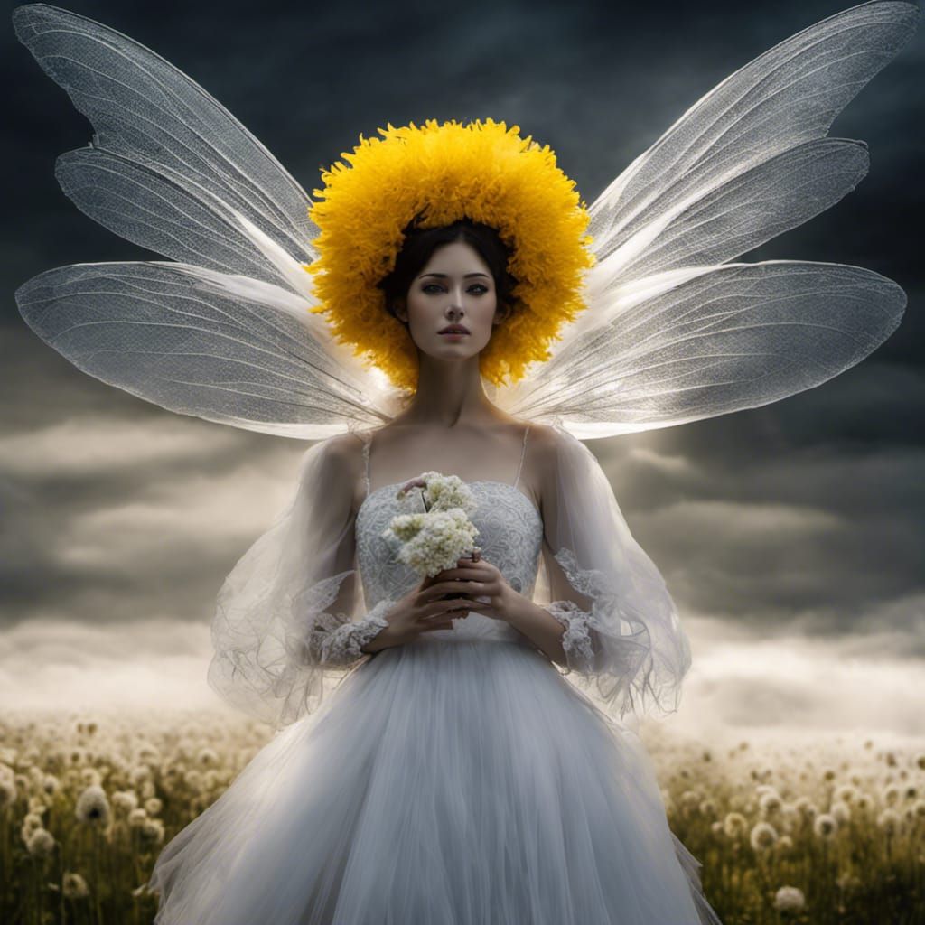 Ghostly Apparition in Dandelion Dreamscape, Infrared Photogr...