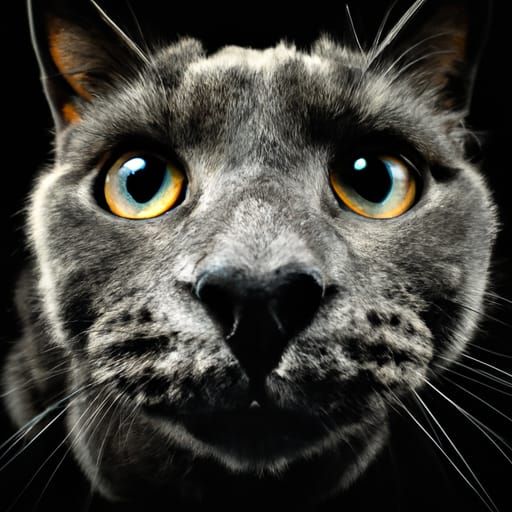 Hyperrealistic Cat Portrait in Ambient Light