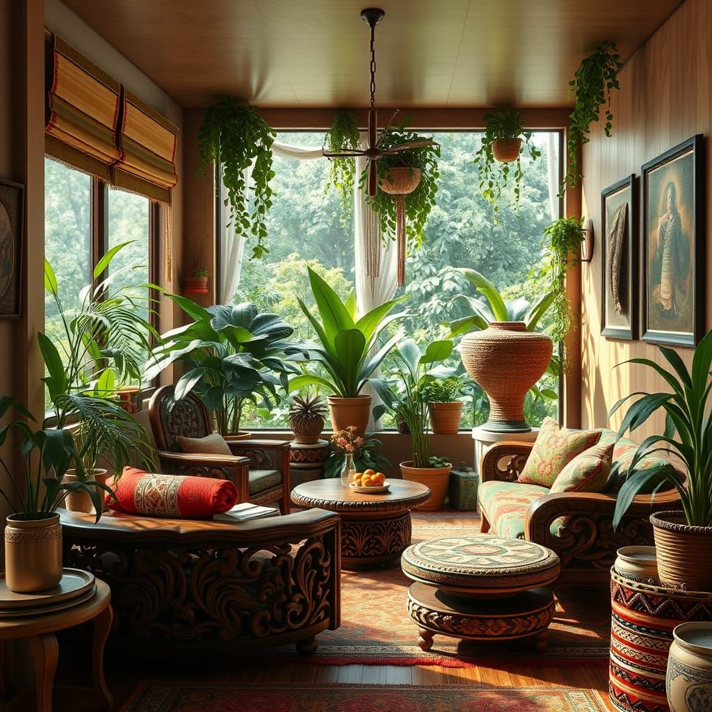 Traditional Ugandan Interior in Photorealistic Style