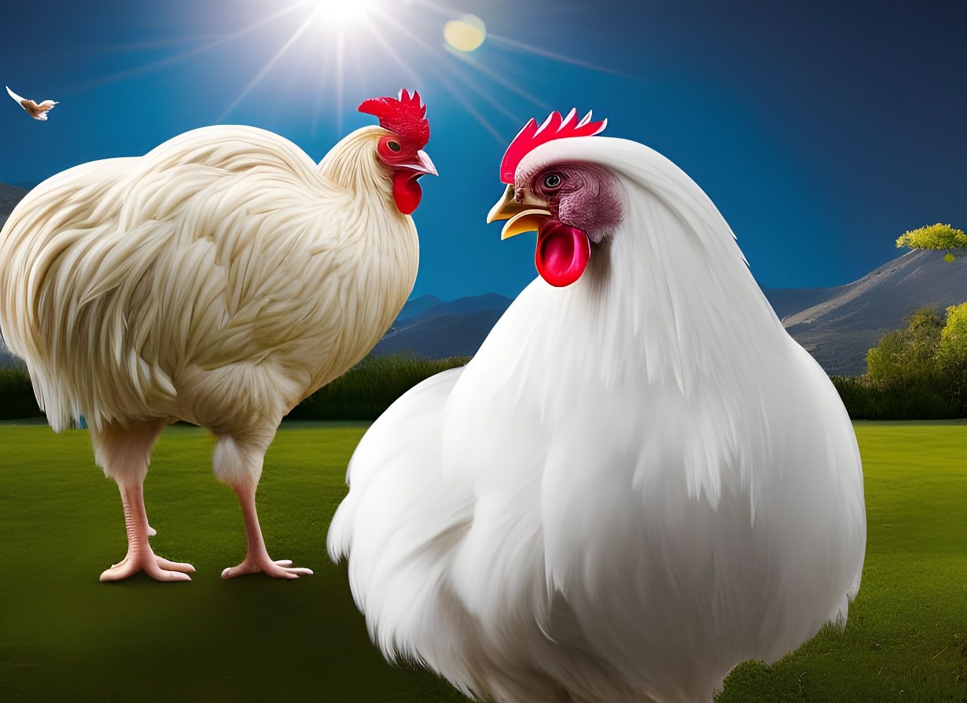 Majestic Rooster Surrounded by Easter and Faberge Eggs