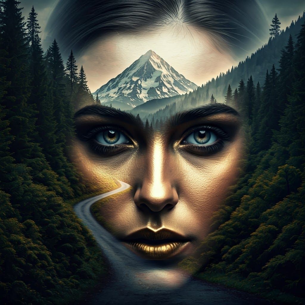 Surreal Landscape with Gothic and Surreal Elements in Cyperp...