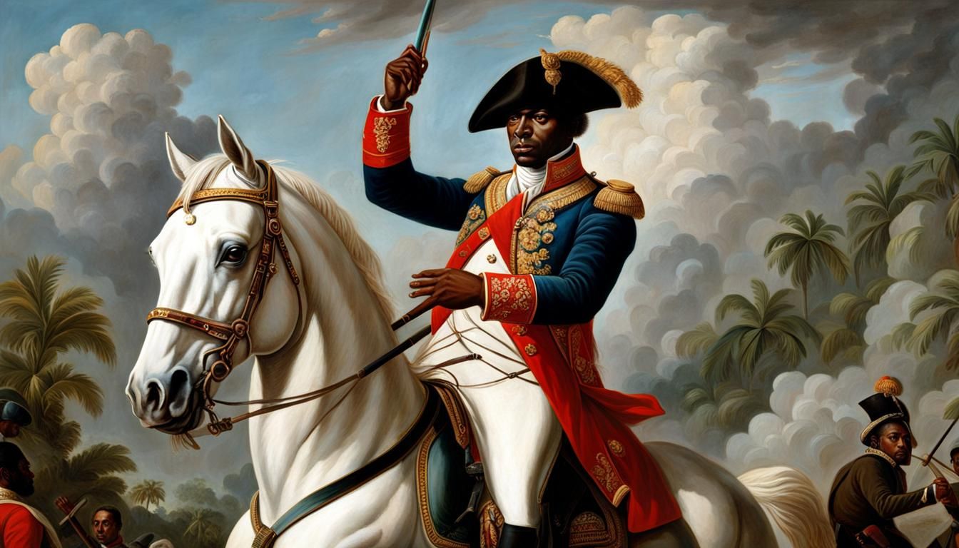 Toussaint Louverture Portrait on White Horse