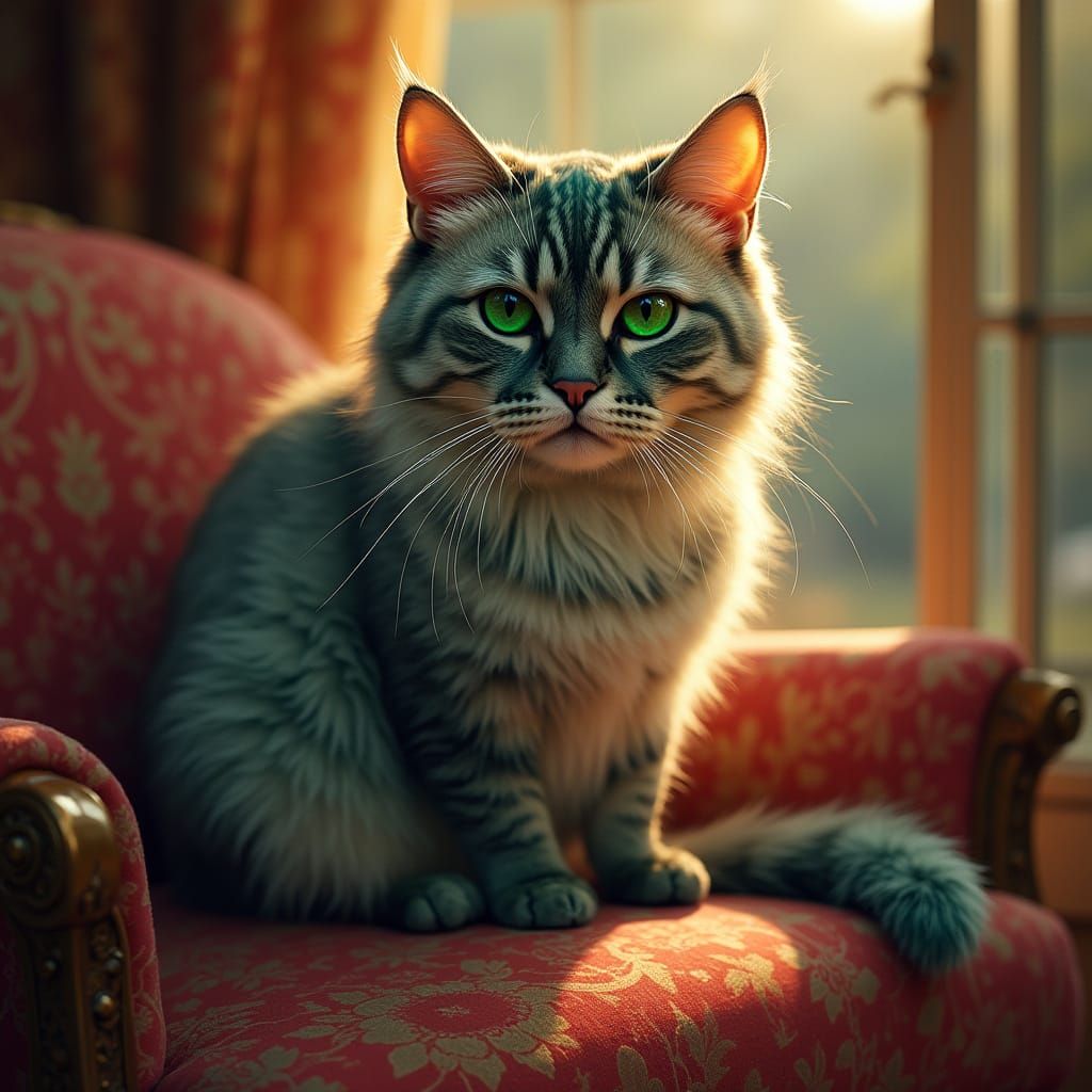 Regal Feline Majesty in Victorian Splendor