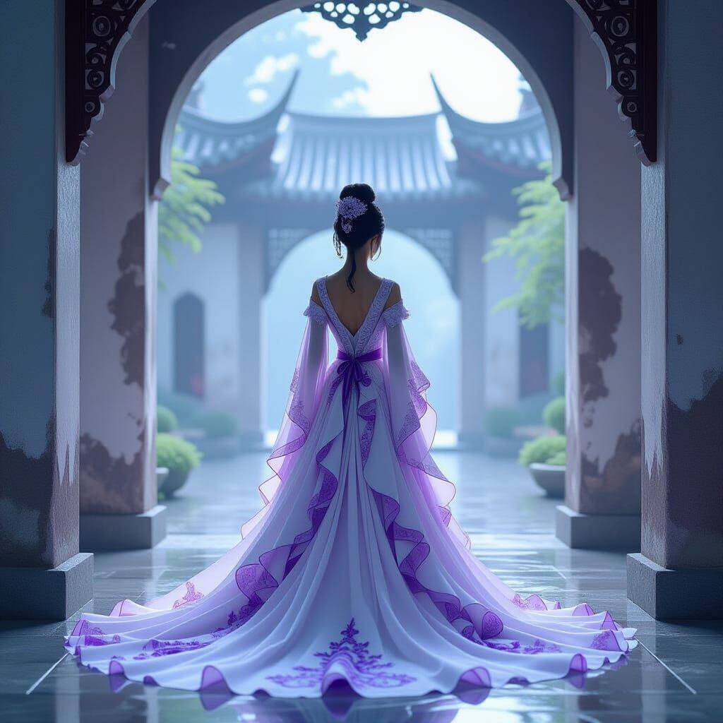 Orchid Princess in Art Nouveau Style