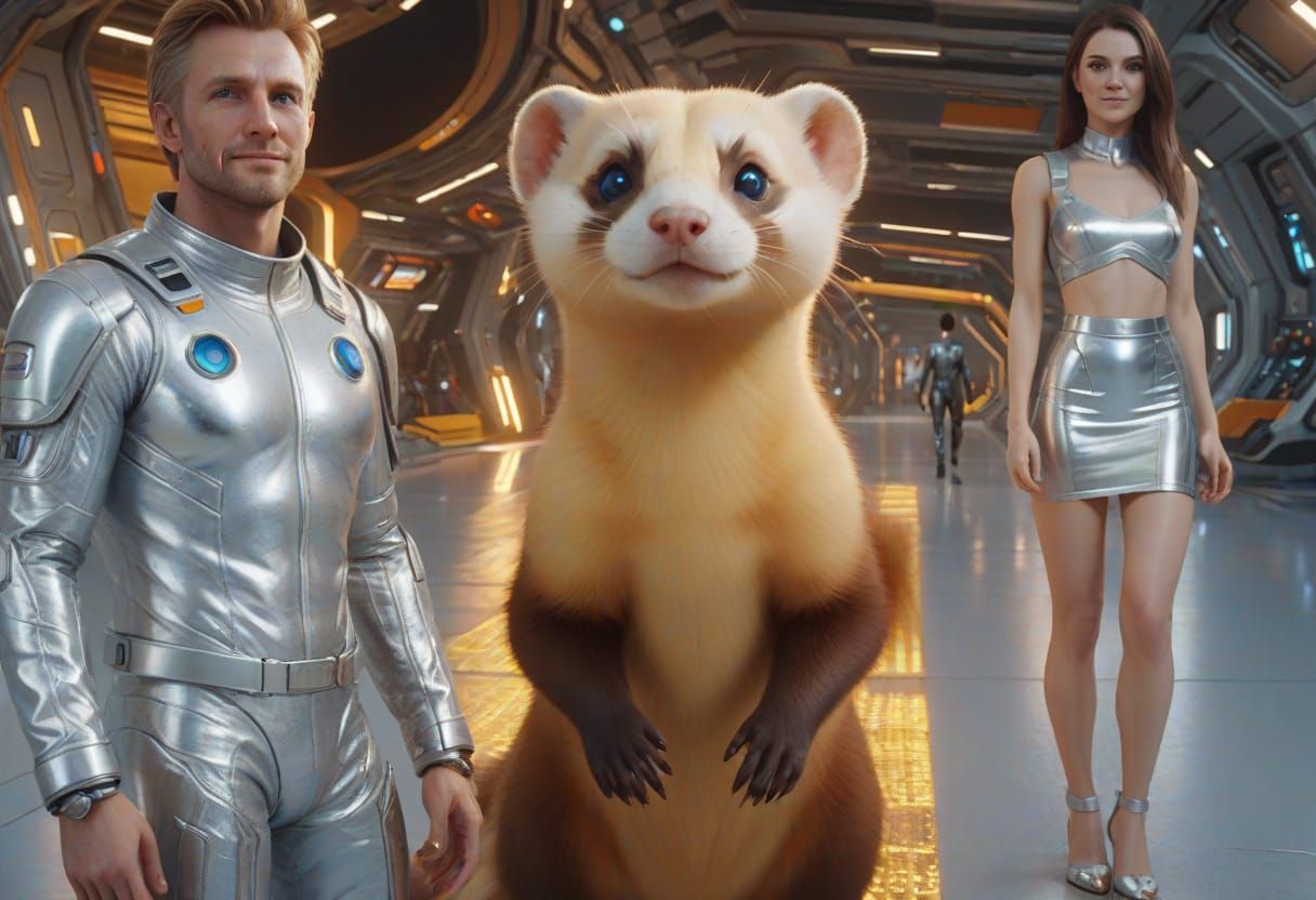 Space Travelers Prepare for Launch in a Futuristic Spaceport