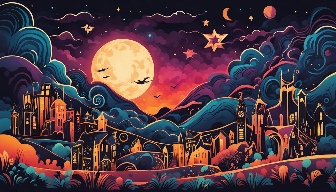 Glowing Mysterious Letter Z Cartoon Poster